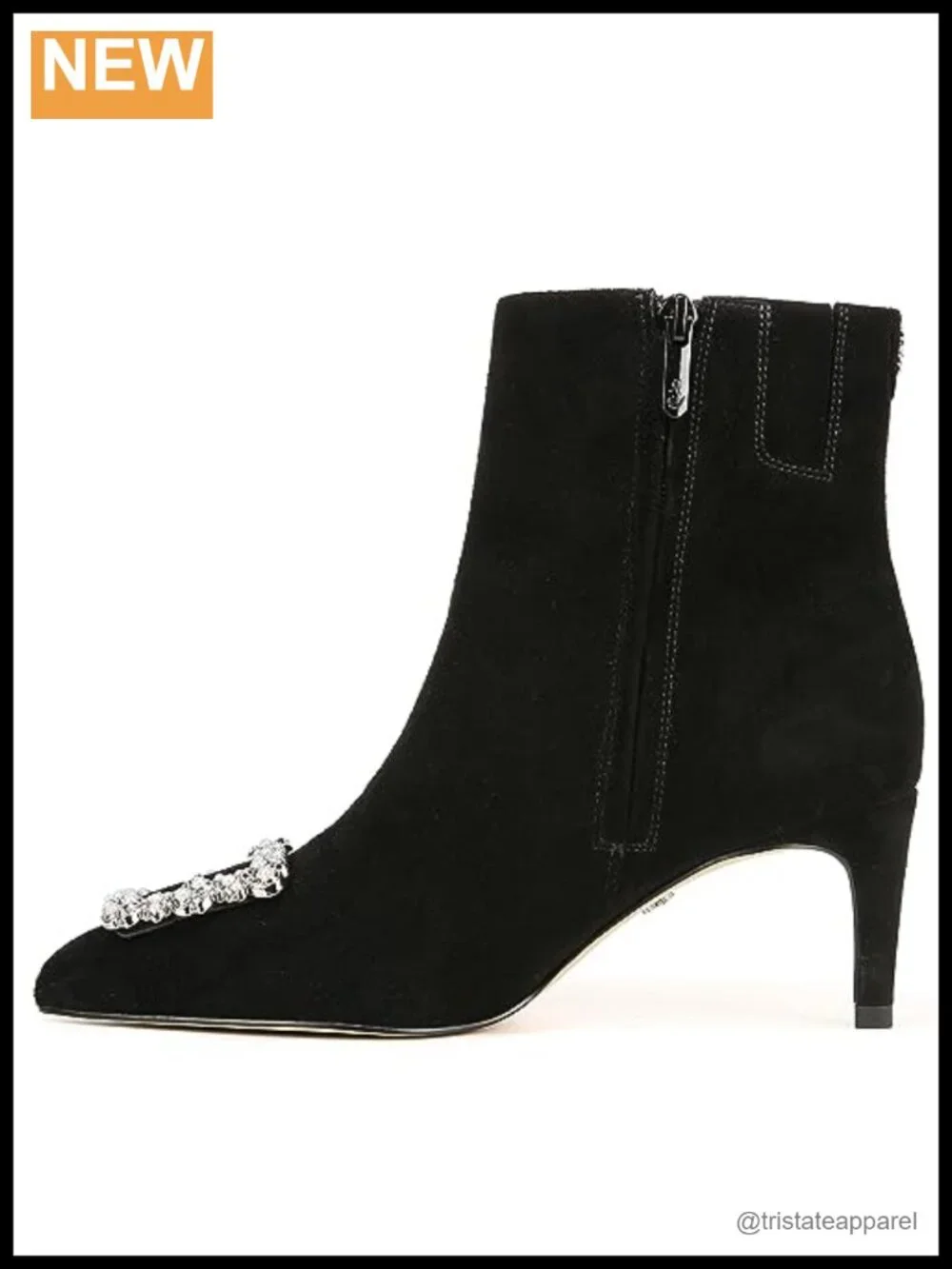 Sam Edelman Ulissa Rhinestone Buckle Stiletto Ankle Boots Women's 2.5